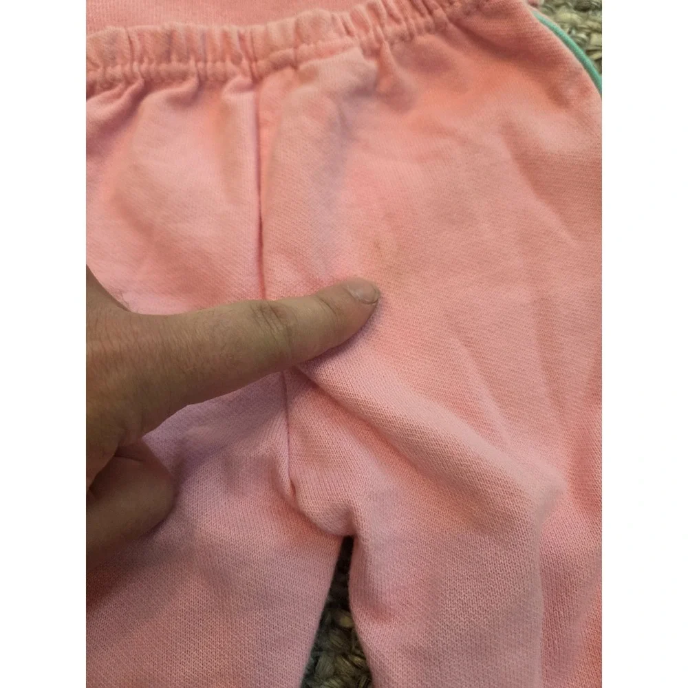 Vintage 80s Health-tex Colorblock Pastel Pink Pajamas Sweatshirt Pants Infant 6m